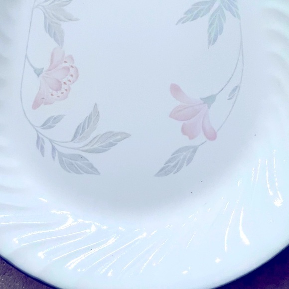 Vintage Corelle Pink Trio Serving Platter. White Swirl Large 12” Long x … - Picture 2 of 3